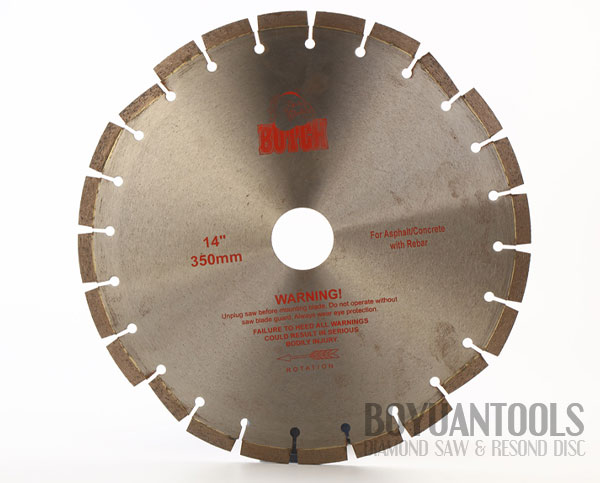 Brazed welded concrete saw 